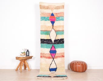 Moroccan Runner Rug, Vintage Boujad Runner 3x10 ft