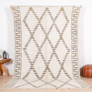 Authentic Moroccan Rug, Vintage Beni Ourain Rug 6x9 ft