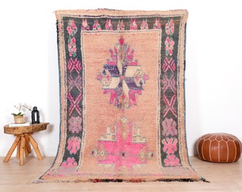 Vintage Marokkanischer Teppich, Boujaad Teppich 150x250, Rosa