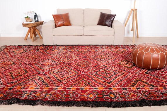 Vintage Moroccan Rug, Authentic Beni Mguild Rug 7x13 Ft - Etsy