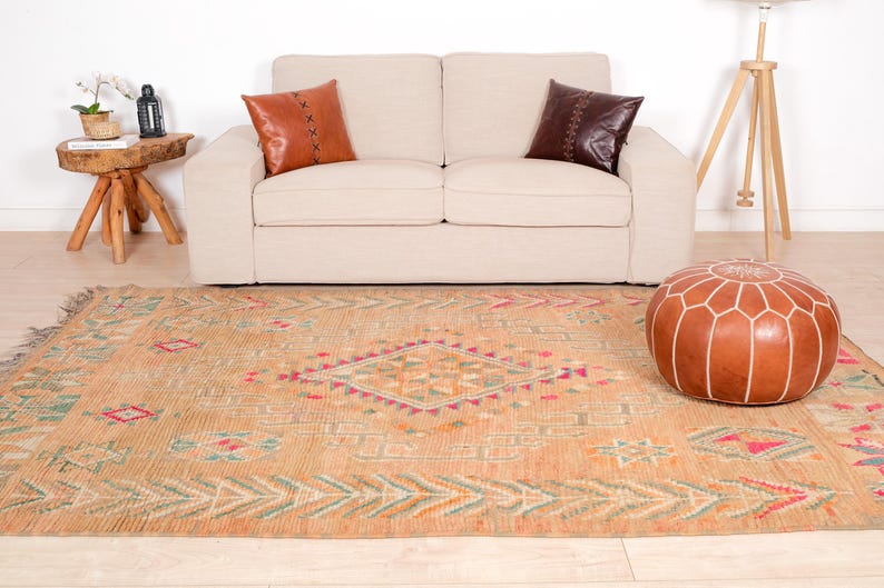 Vintage Moroccan Rug, Authentic Pink Boujaad Rug 6x9 Ft Etsy Canada