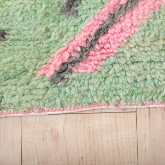 Vintage Boujaad Rug, Green Moroccan Rug, 5x8 Ft - Etsy