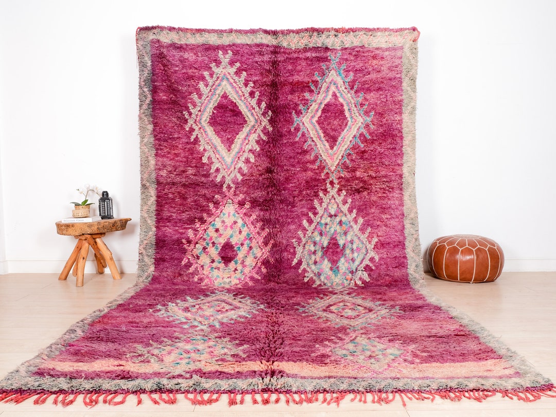 7x12 Rug Vintage Moroccan Rug, Authentic Boujaad Rug 7x12 Ft - Etsy