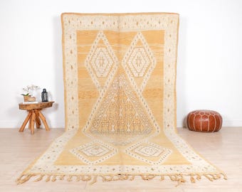 ヴィンテージ モロッコ ラグ、本物のブジャード ラグ、6 x 12 フィート