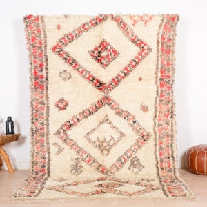 Vintage Beni Ourain Rug, Authentic Moroccan Rug, 6x8 ft