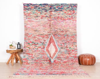 Vintage Boujaad Rug, Authentic Moroccan Rug 6x9 ft