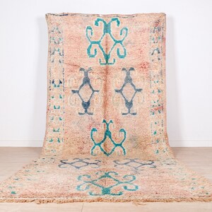 Vintage Moroccan Rug, Pink Boujaad Rug 6x13 ft