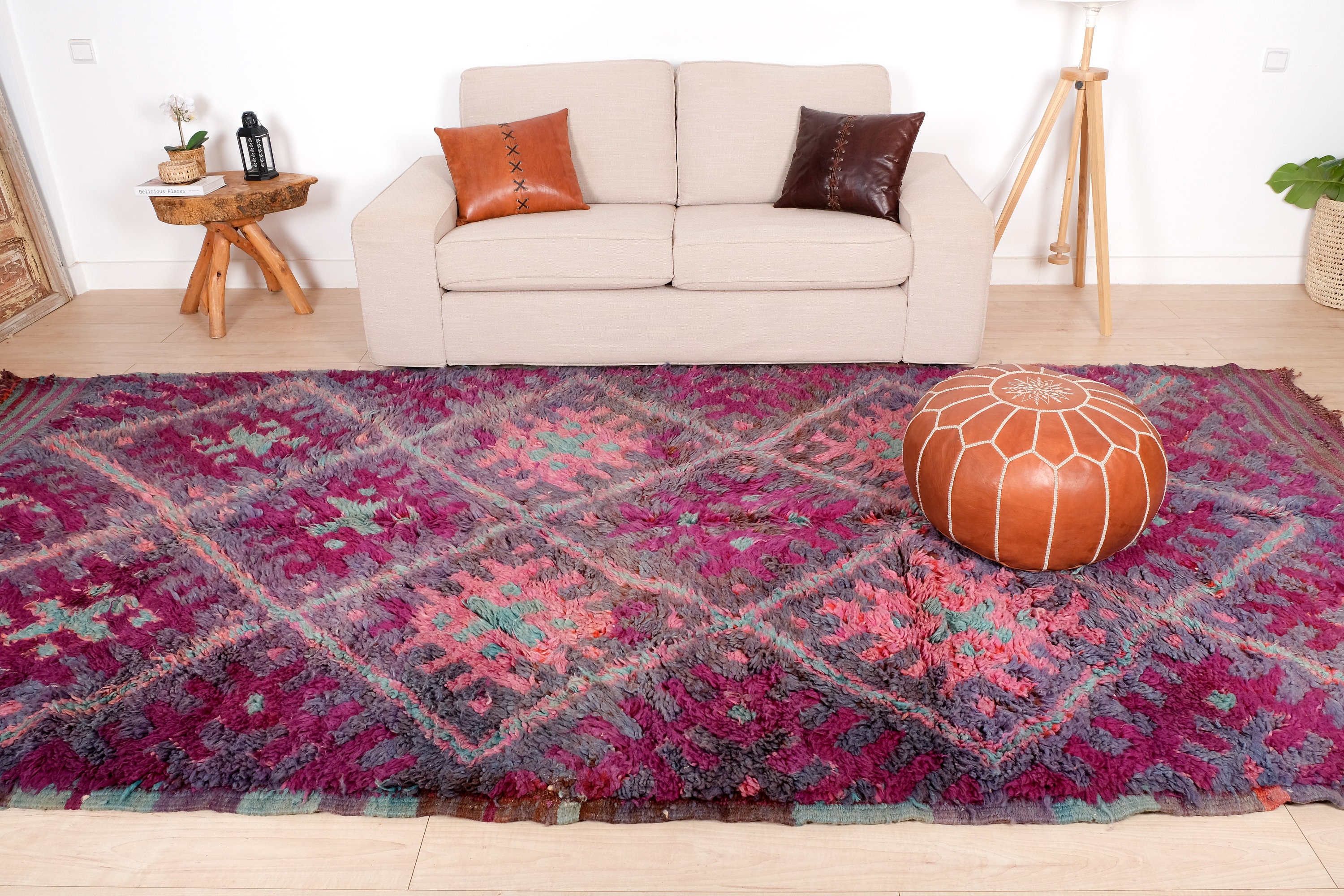 6x12 Rug Vintage Moroccan Rug, Fabulous Purple Boujaad Rug 6x12 Ft - Etsy