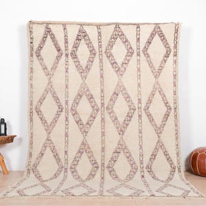 Authentic Moroccan Rug, Vintage Beni Ourain Rug, 6x9 ft