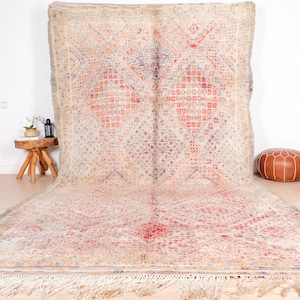 Vintage Moroccan Rug, Authentic Beni Mguild Rug 7x13 ft