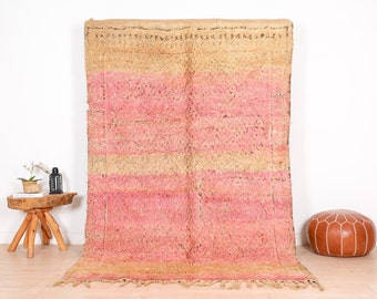 Vintage Moroccan Rug, Pink Beni Mguild Rug 5x8 ft