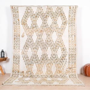 Vintage Beni Ourain Rug, Authentic Moroccan Rug, 6x9 ft