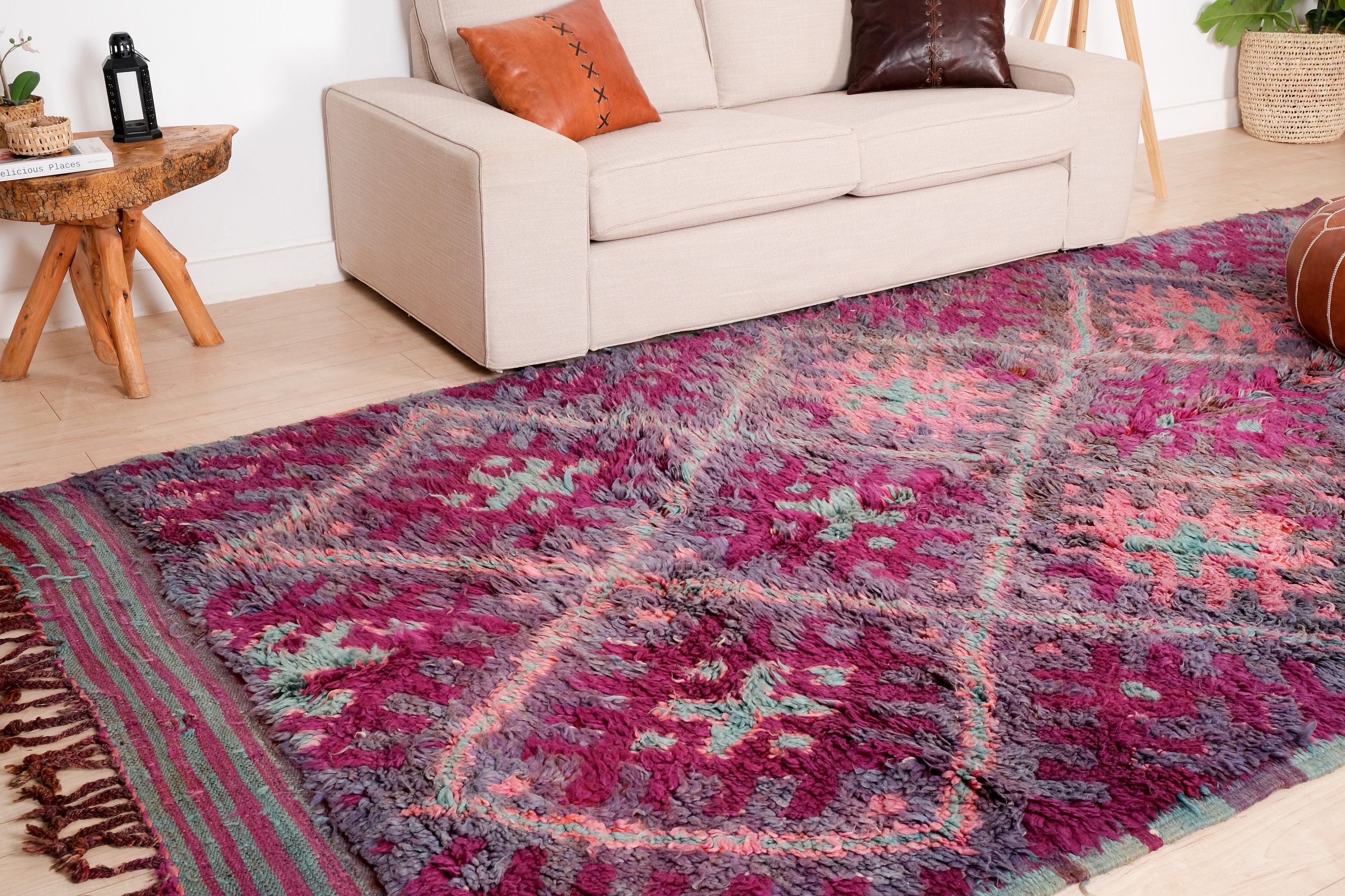 6x12 Rug Vintage Moroccan Rug, Fabulous Purple Boujaad Rug 6x12 Ft - Etsy