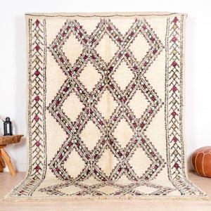 Authentic Moroccan Rug, Vintage Beni Ourain Rug 6x9 ft
