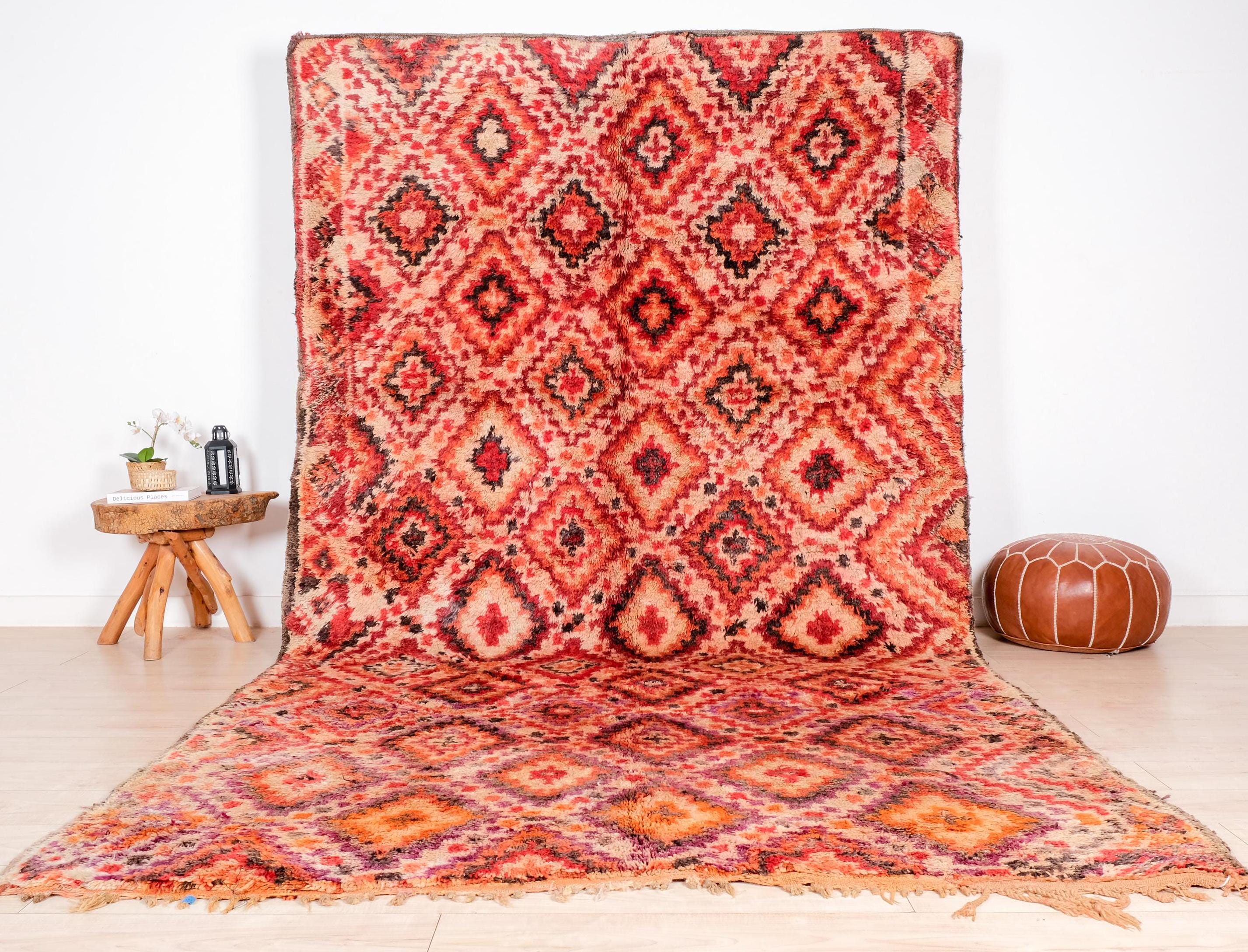 Vintage Moroccan Rug, Authentic Boujad Rug 7x12 Ft - Etsy