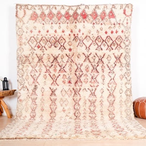 Vintage Beni Ourain Rug 6x9 ft, Authentic Moroccan Rug