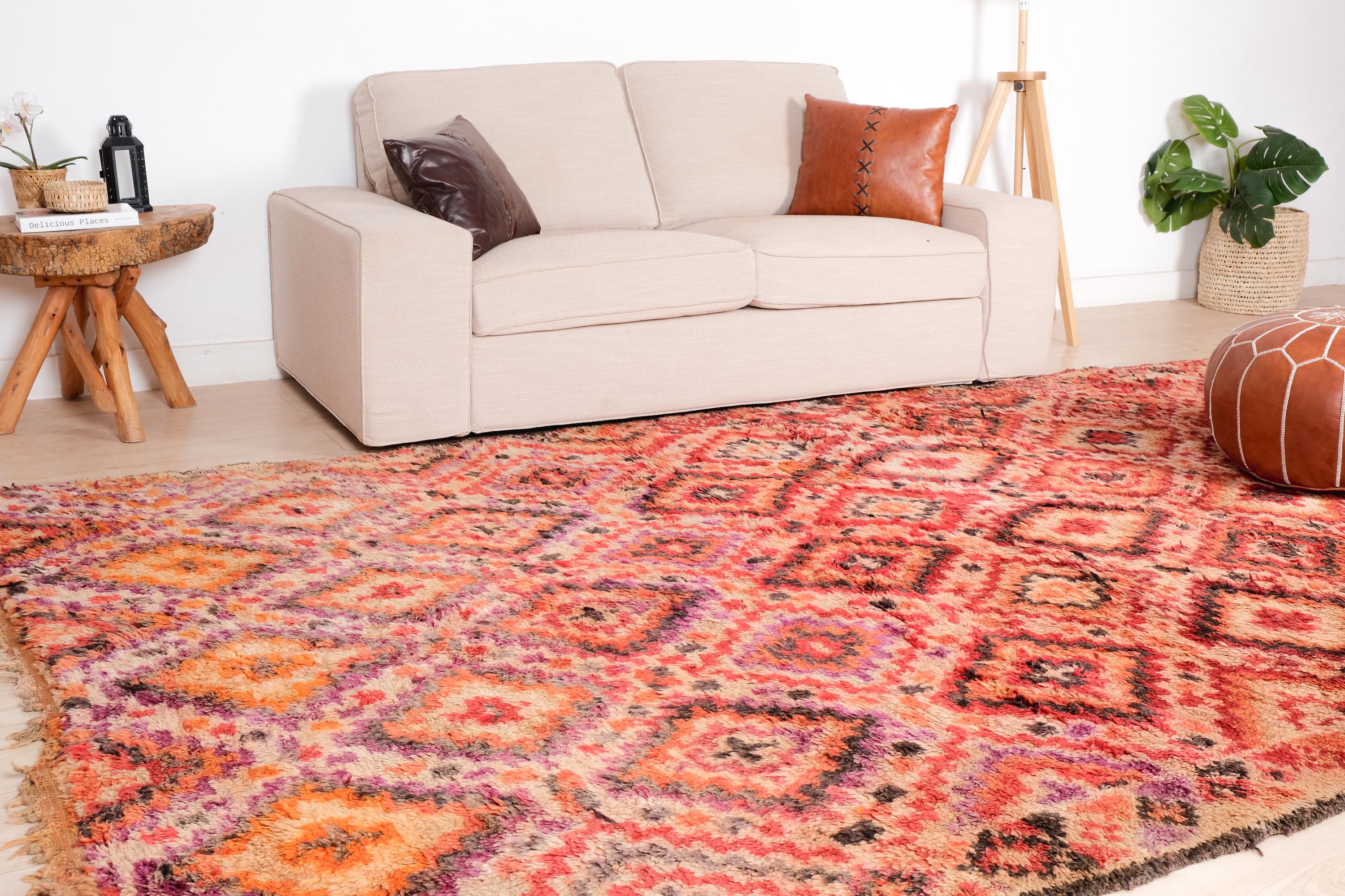 Vintage Moroccan Rug, Authentic Boujad Rug 7x12 Ft - Etsy