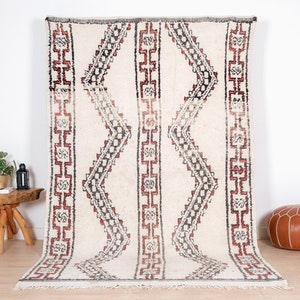 Vintage Beni Ourain Rug, Authentic Moroccan Rug 6x9 ft