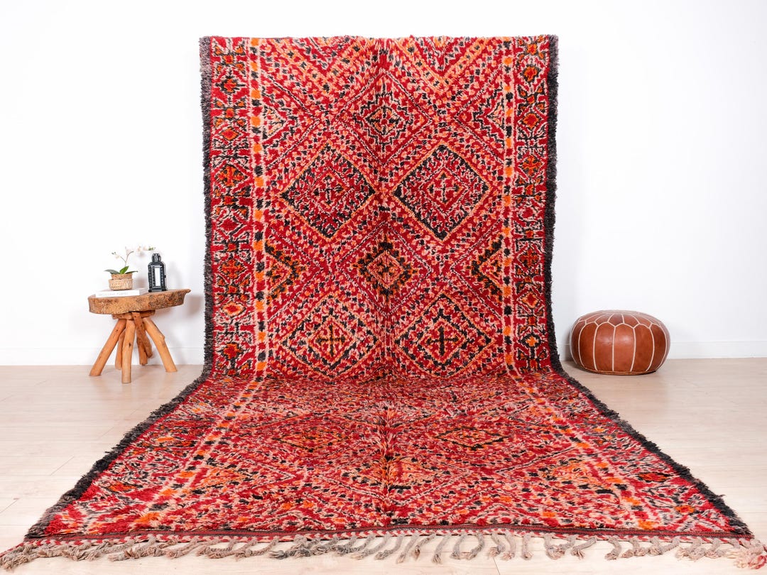 Vintage Moroccan Rug, Authentic Beni Mguild Rug 7x13 Ft - Etsy