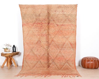 ヴィンテージ モロッコ ピンク ラグ 5.8x8.4 フィート、シャグ