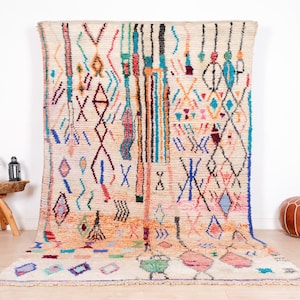 Vintage Boujaad Rug, Pink Moroccan Rug, 6x10 ft