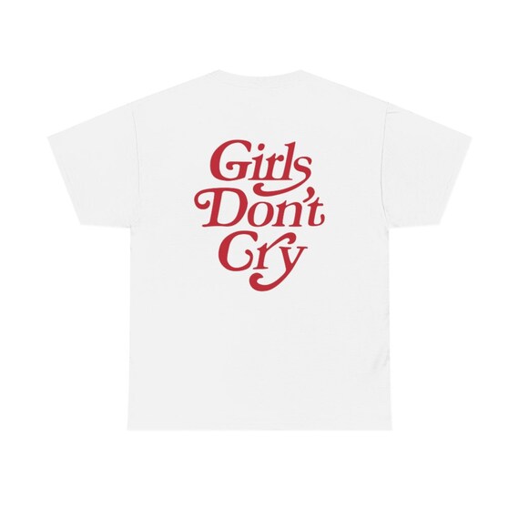 Girls Don't Cry T-shirt, Unisex Shirt, White, Red, Dark Grey