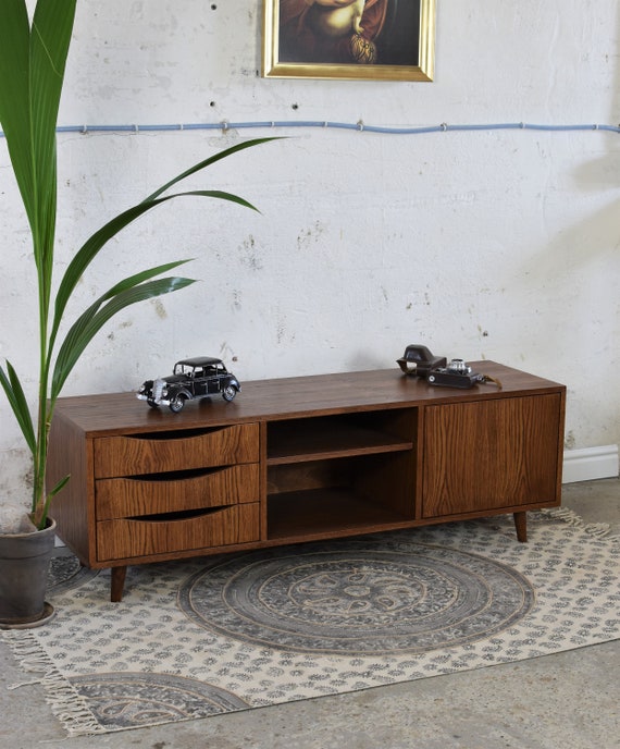 Mid Century 60S TV Stand Design Retro Sideboard Handmade Media