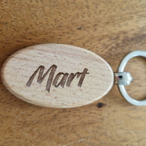 Personalized wooden keyrings
