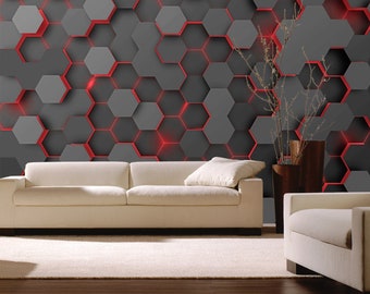 Peel and Stick 3D Illusion Wallpaper Wall Mural - Colourful Blocks - Removable Wall Decals, Size: 154Wx110H
