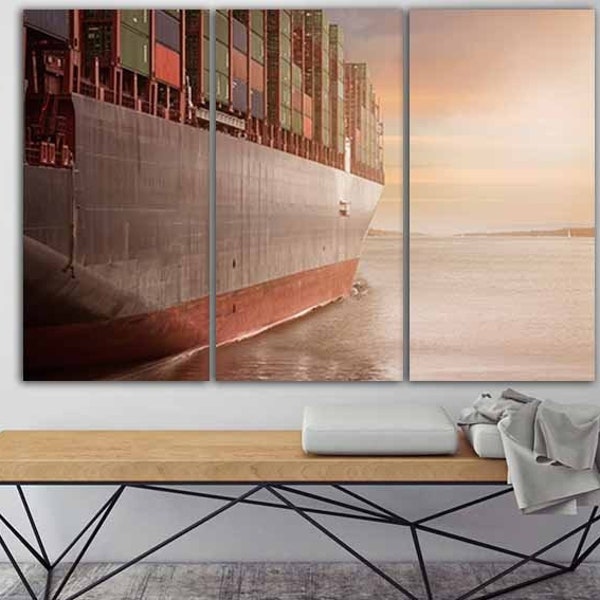 Container Ship Framed Art Etsy