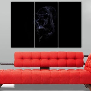 Panther canvas Animal wall art Panther decor Zoo artwork Black panther art Nature print Panther  photography Wild animal art Panther gift
