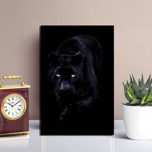 Black Panther Wall Art Jungle Animal Print Minimalist Panther Poster African Wildlife Decor Modern Wall Print panther lover gift cat poster