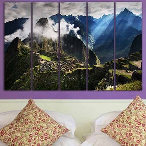 Machu Picchu Canvas Peru Décor Peru Wall Art Machu Picchu Art Mountain ...