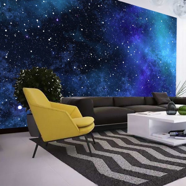 Space Theme Wallpaper Starry Night Sky living room Wall Mural Peel and Stick Space Nebula Astronomy Wallpaper Nursery Palyroom decor