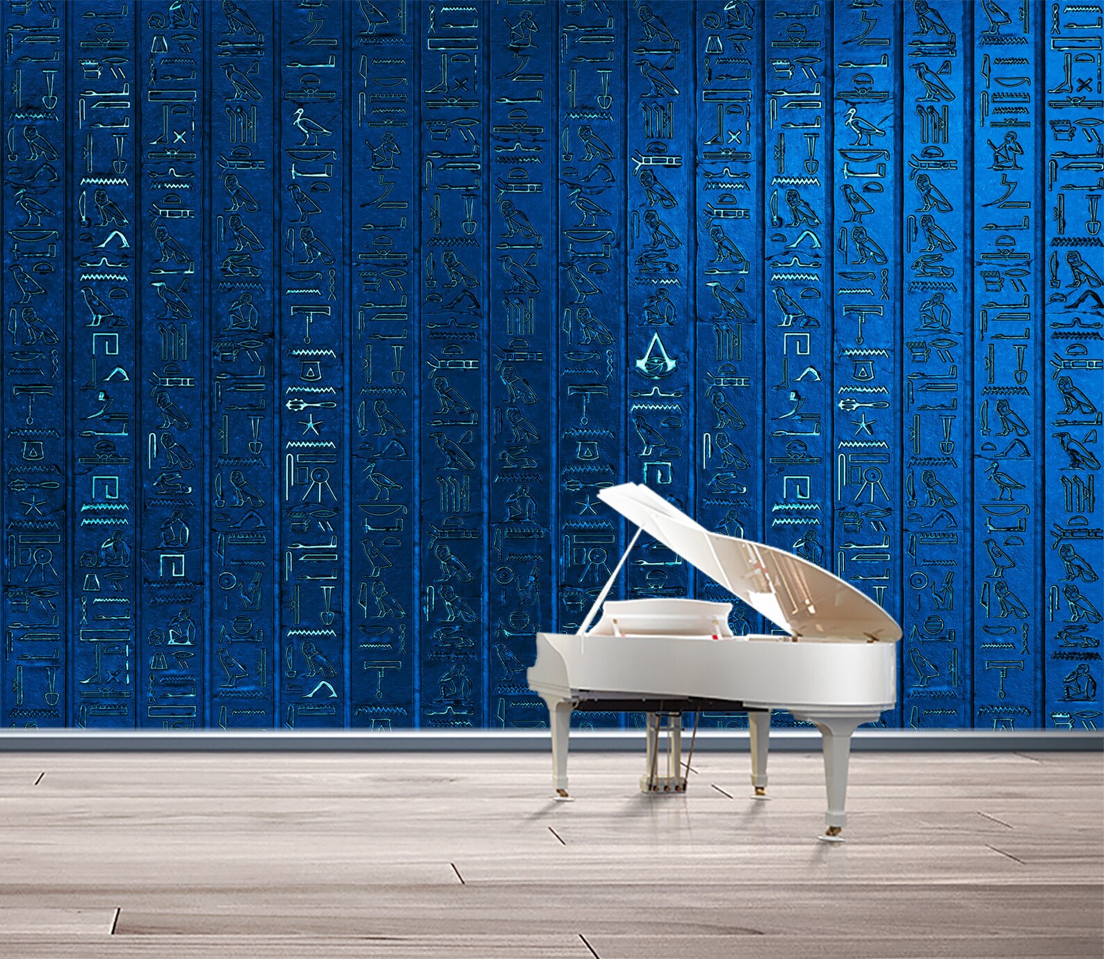 Egyptian Wallpaper Blue Wall Mural Ancient Egypt Mythology Wallpaper ...