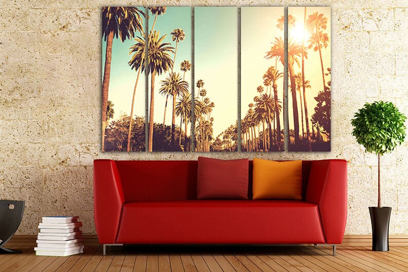 Los Angeles Canvas California Wall Décor City Wall Art Palm Etsy