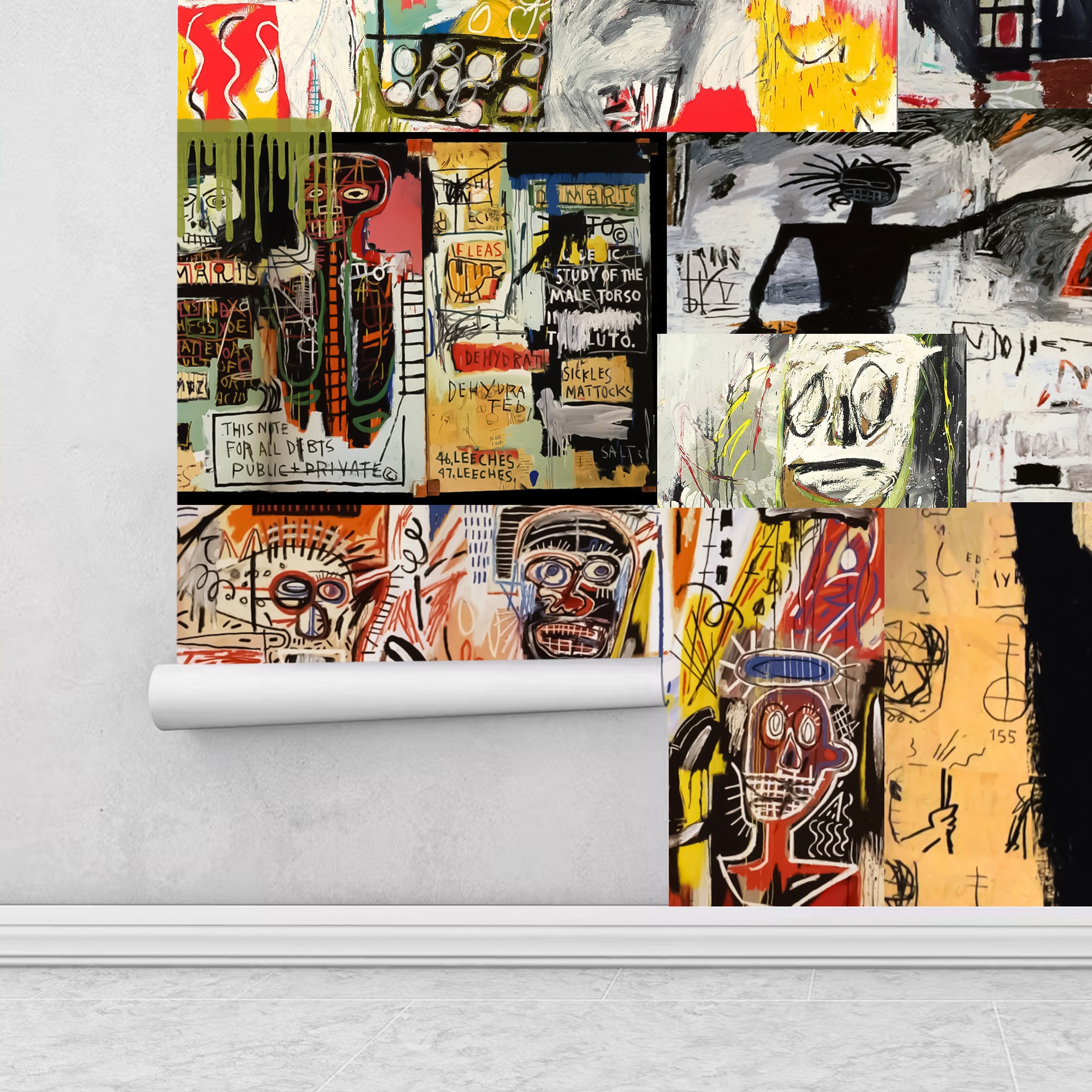 Urban Street Art Collage Peel & Stick Wallpaper Graffiti Wall Mural ...