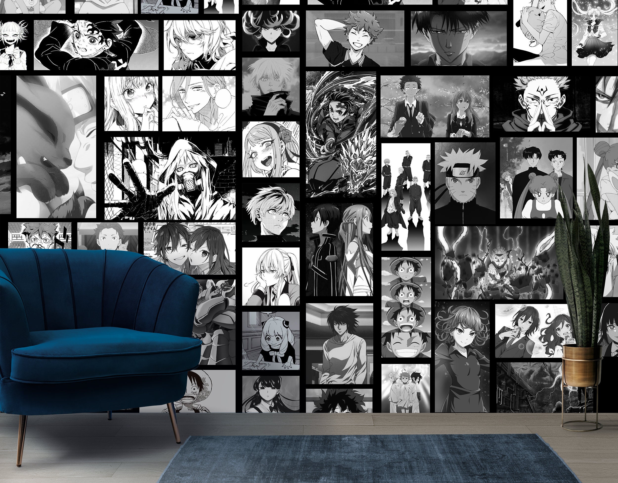 YINGENIVA 50PCS Anime Panel Aesthetic Pictures Wall Collage Kit, Anime  Style Photo Collection Collage Dorm Decor for Teens and Young Adults, Wall
