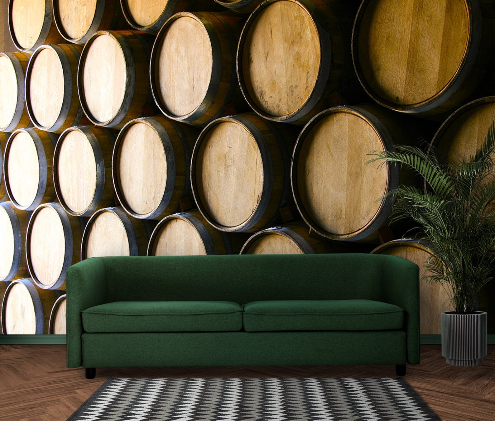 Wooden Barrels Wine Wallpaper Wall Art Mural Wine Cellar Bar Wall Mural ...