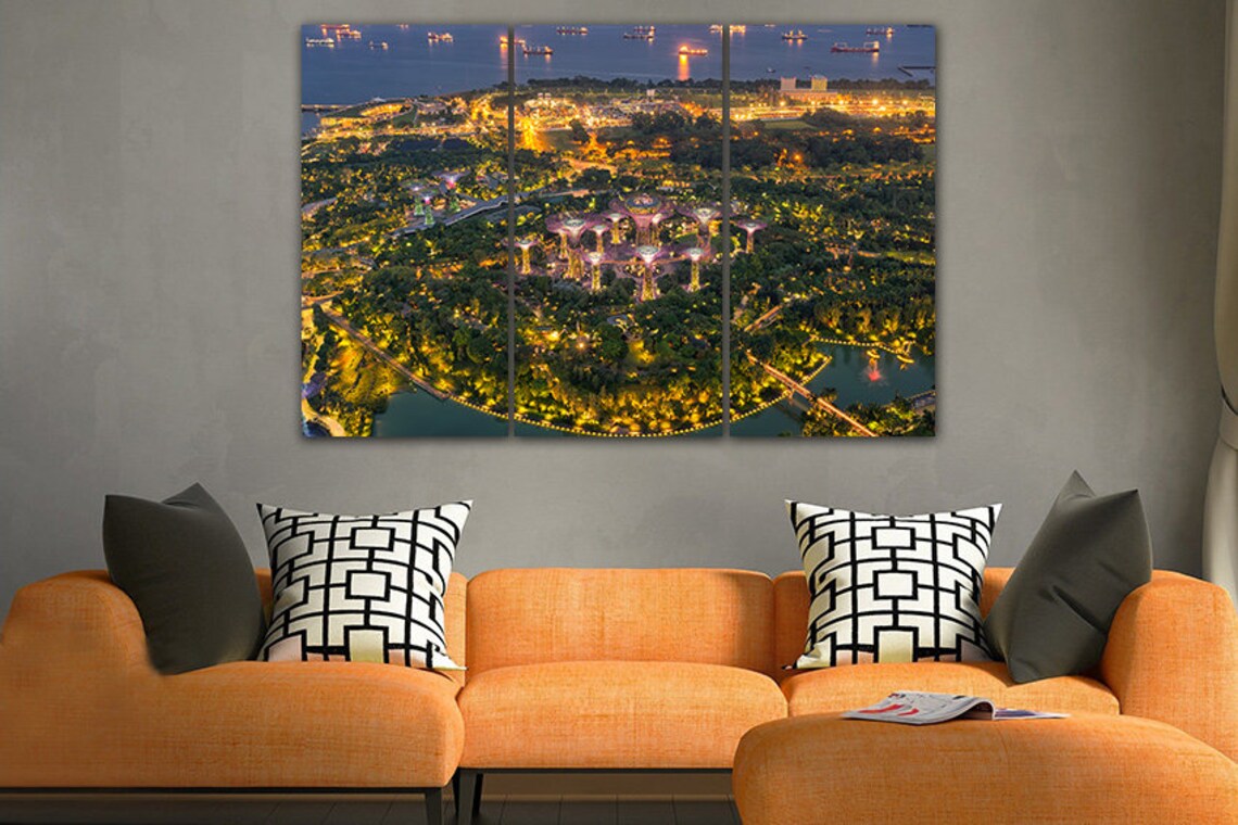 Singapore Canvas Asia Decor Garden by Bay Singapore Wall Art Etsy