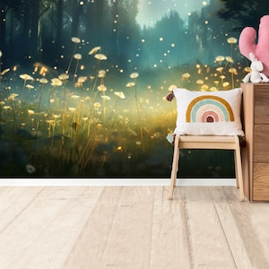 Bezaubernde Wildblumen Wandbild Abnehmbare Fantasy Tapete Magische Botanische Tapete Schälen & Aufkleben Blumen Kinderzimmer Dekor Kinderwandbild