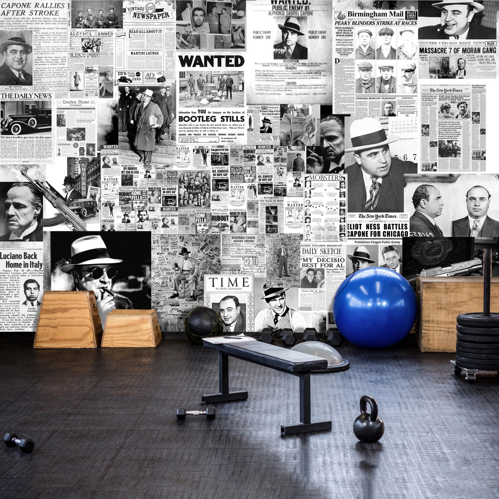 classic-gangster-wallpaper-black-white-wall-art-criminal-mural