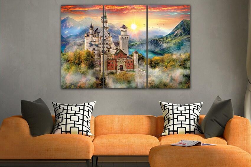 Neuschwanstein Art Castle Canvas Germany Decor Germany Castle - Etsy