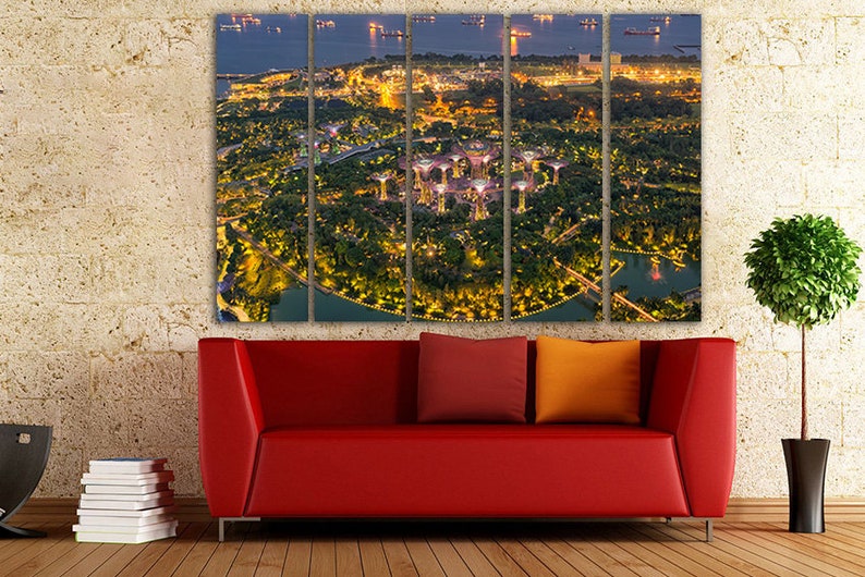 Singapore canvas Asia decor Garden by bay Singapore wall art Etsy