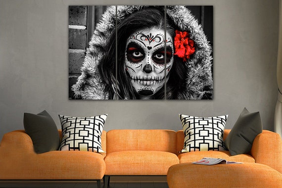 Sugar Skull Canvas Skull Girls Gift Calavera Skull Sugar Skull Art