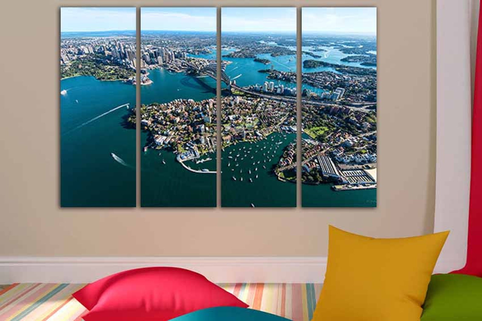 Sydney Canvas Australia Wall Art Architectural Décor New South Etsy