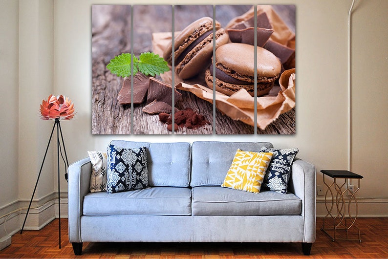 Makarons Canvas Kitchen Decor Dessert Art Baking Wall Art Food Etsy