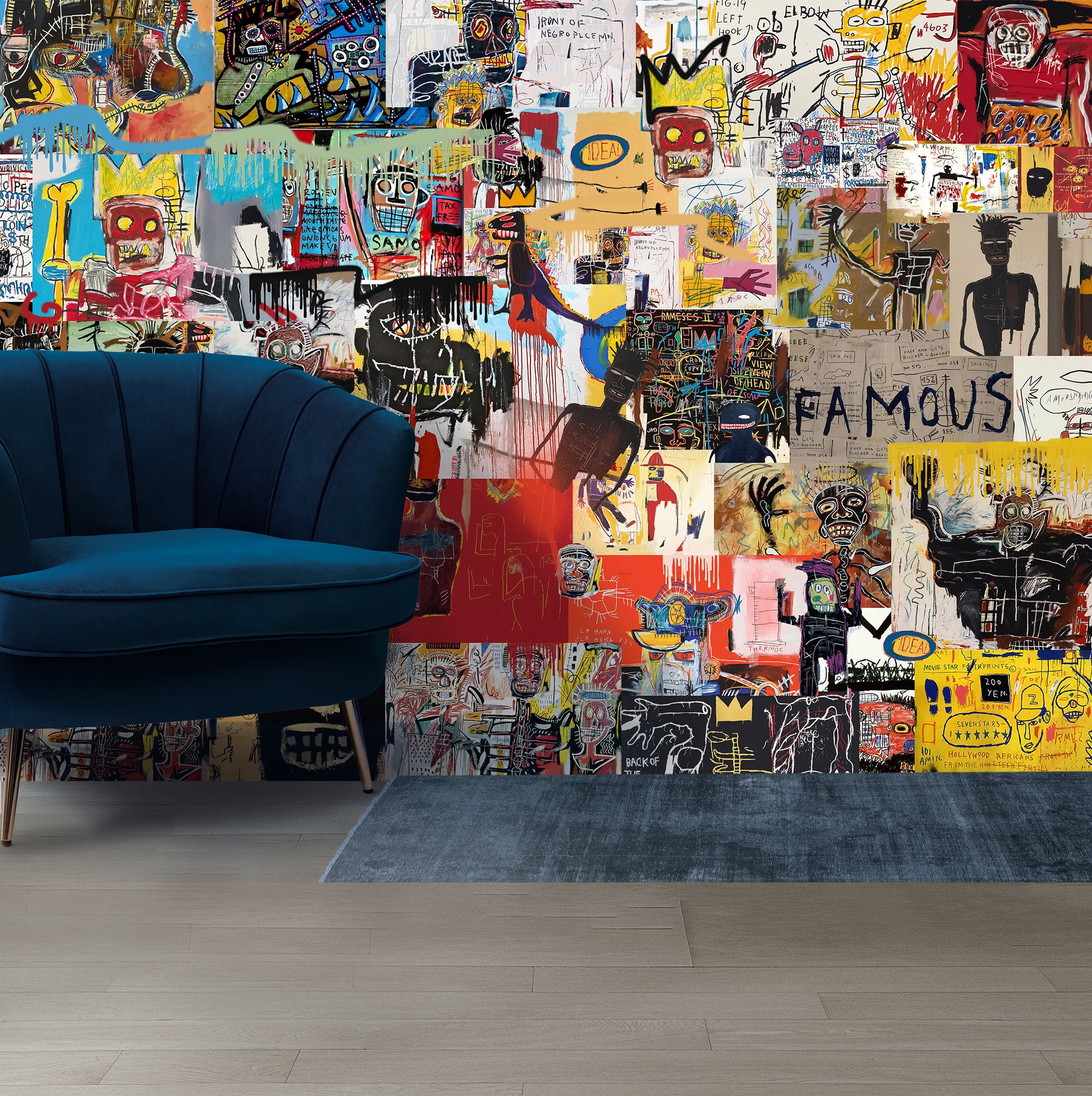 Urban Street Art Collage Peel & Stick Wallpaper Graffiti Wall Mural ...