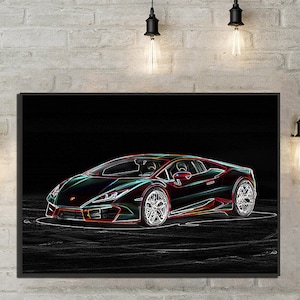 Lamborghini Huracan Lamborghini poster Lamborghini décor Supercar print Garage décor Muscle car wall art Speed wall décor Lamborghini print