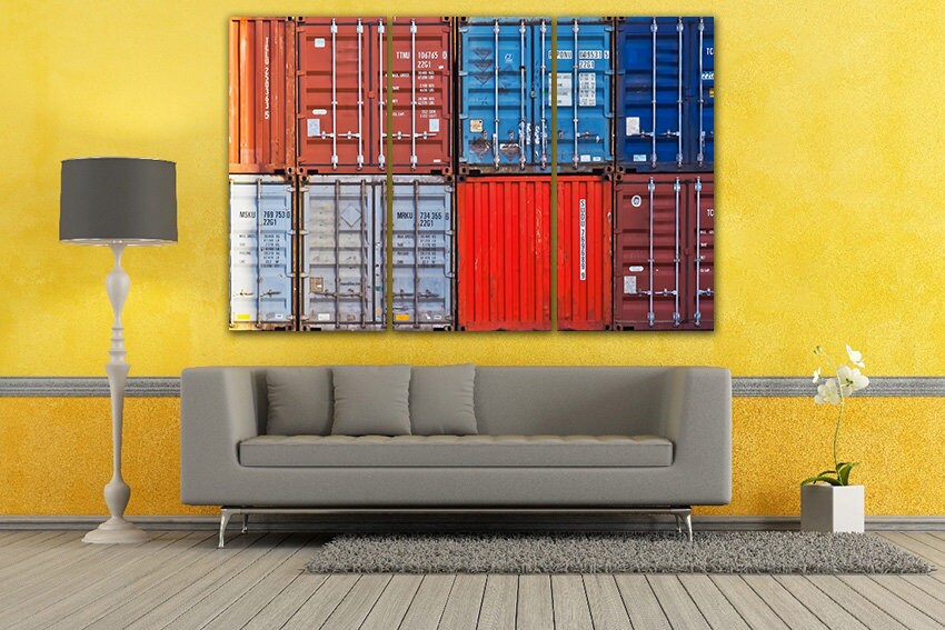 Containers Wall Art Warehouse Canvas Nautical Print Art Etsy